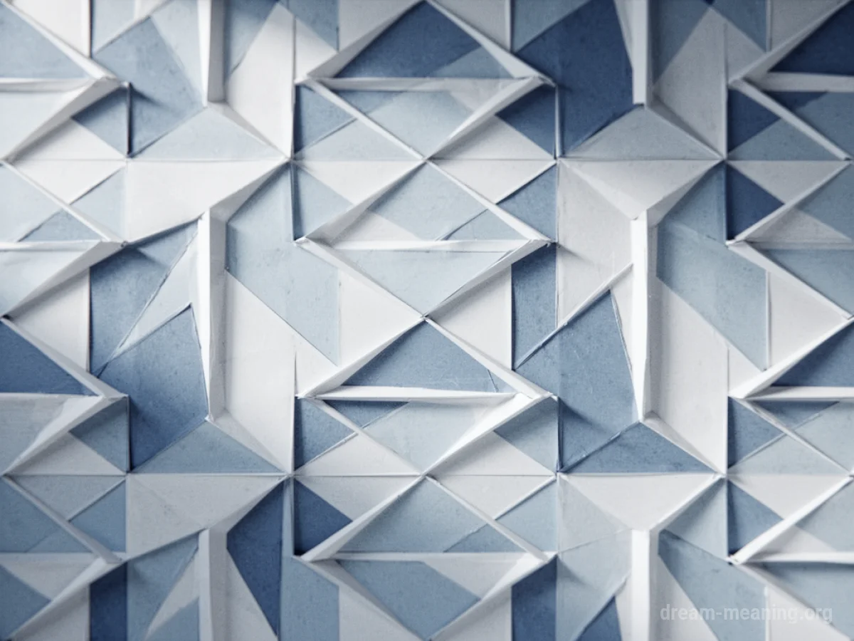 A repeating pattern of squares and triangles.