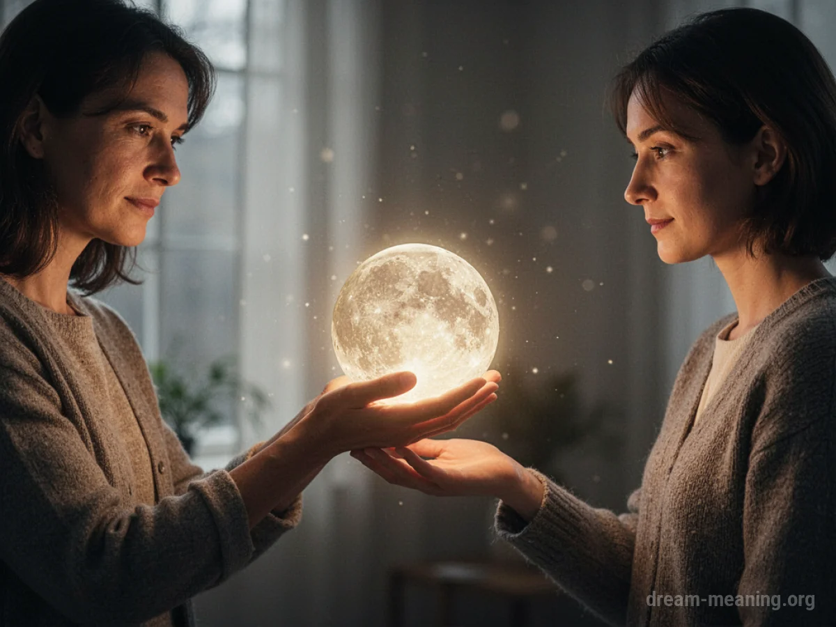 A hand extending a soft, warm light towards another open hand.