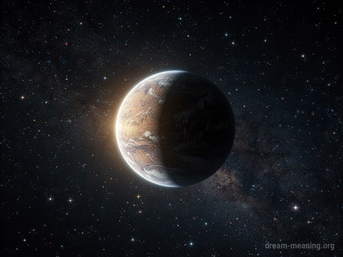 A bright planet illuminated against a backdrop of stars.