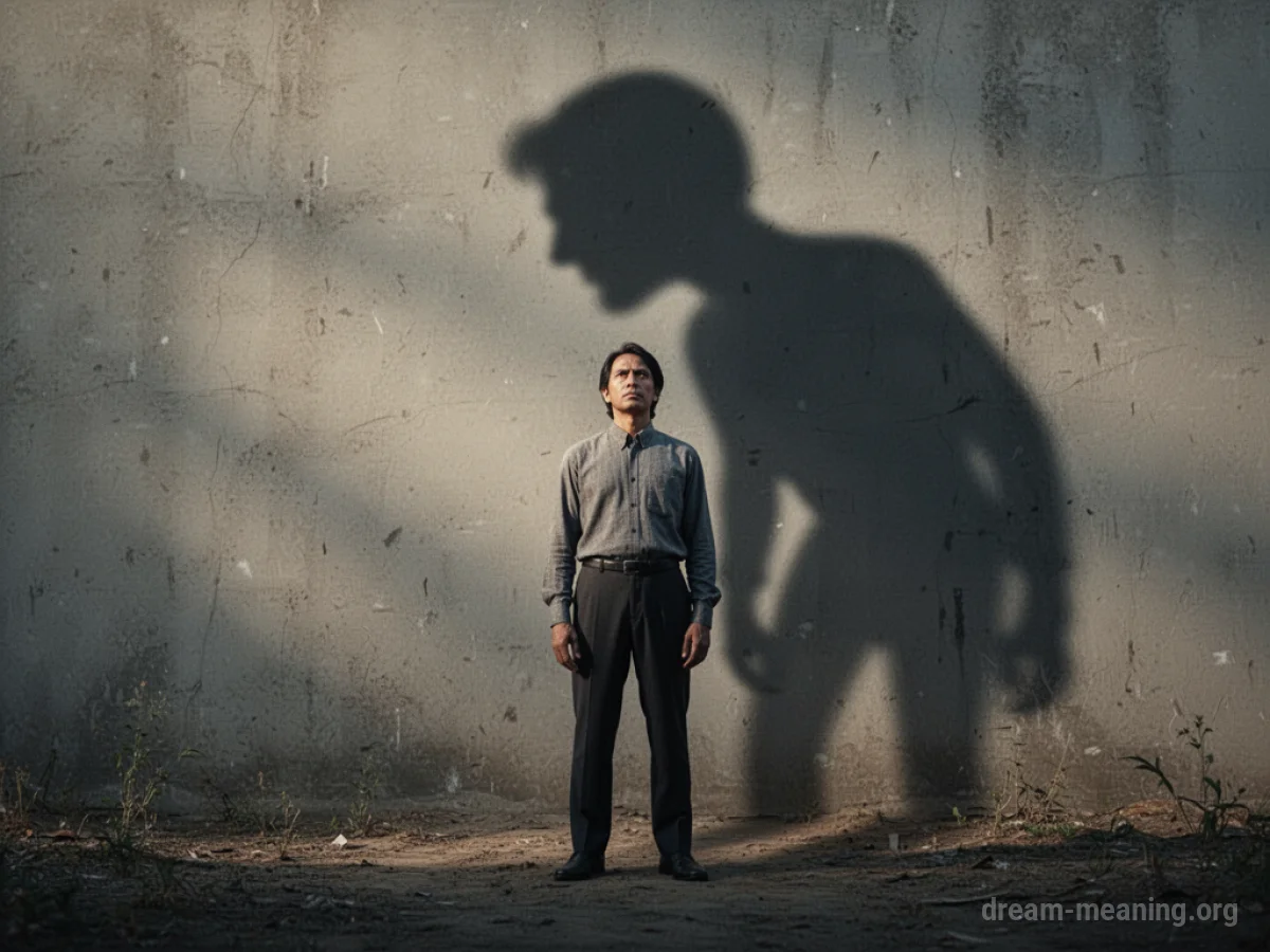 A silhouette of a person standing confidently, with a larger, darker silhouette beginning to obscure them from behind.
