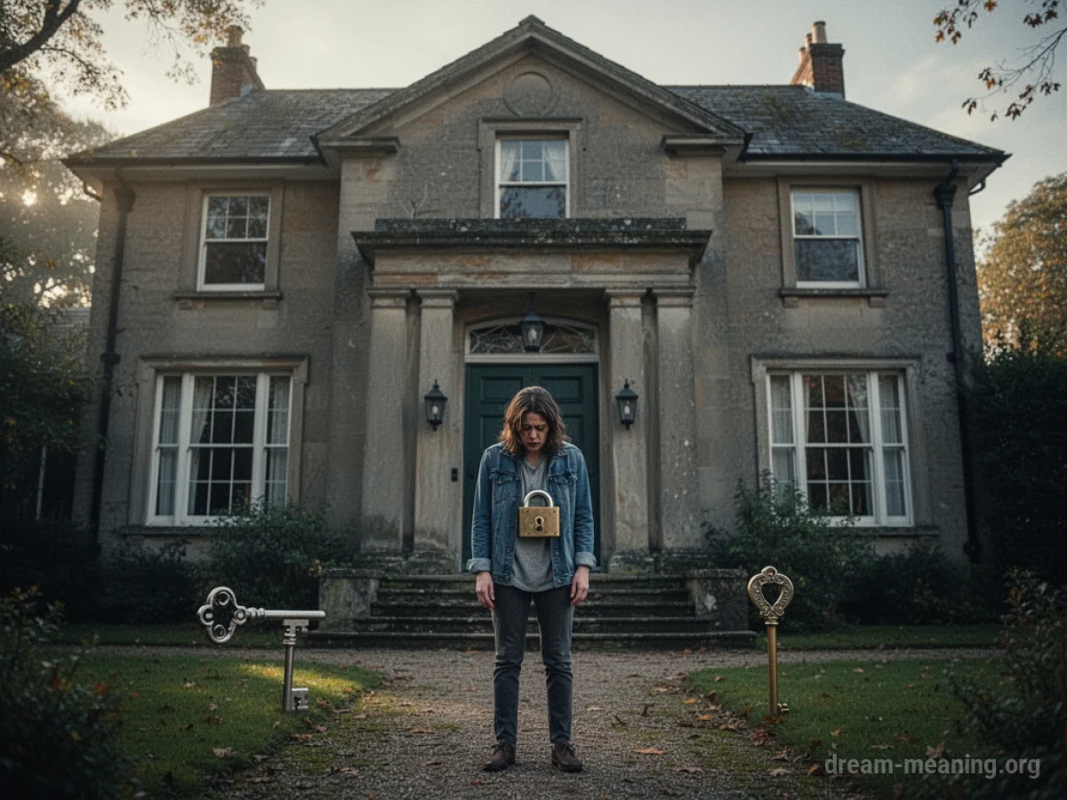 Person standing outside a locked house door.