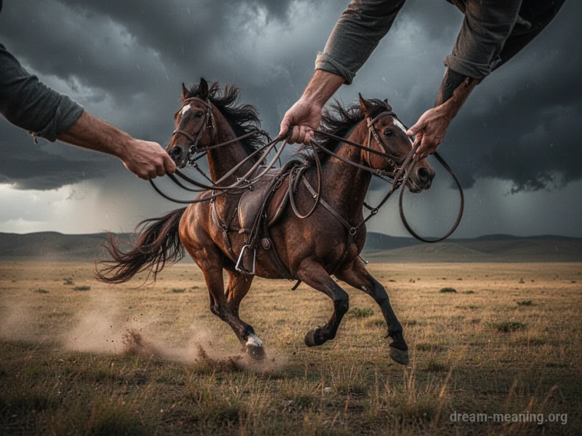 Hands losing their grip on horse reins