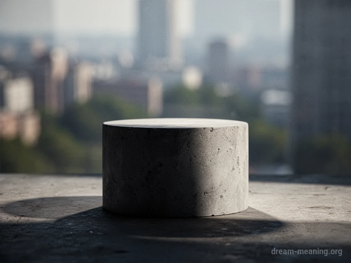 An empty stone pedestal casting a dark shadow.