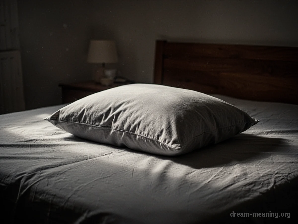 A pillow is missing from an empty bed.
