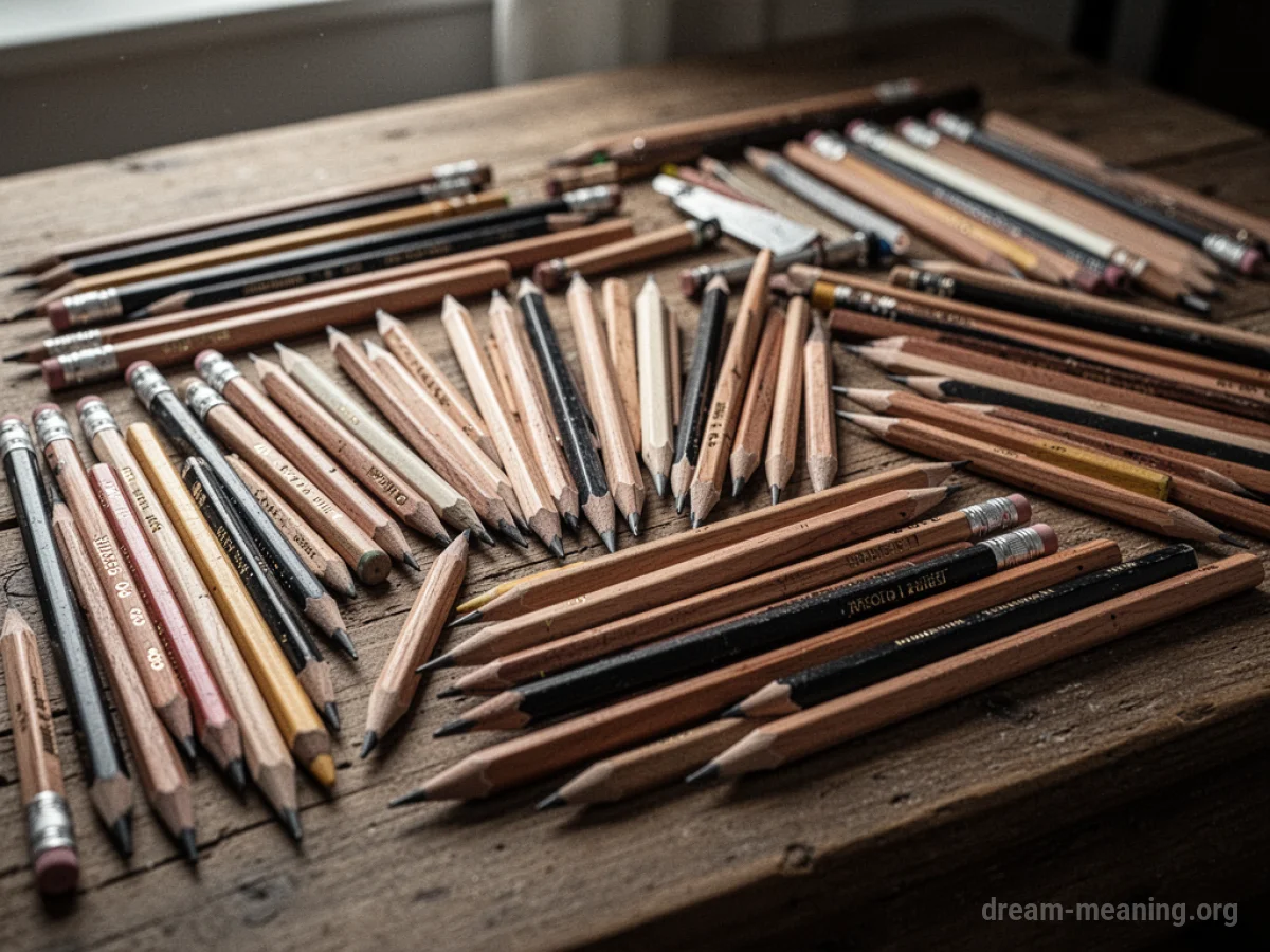 A variety of colored pencils laid out in rows.