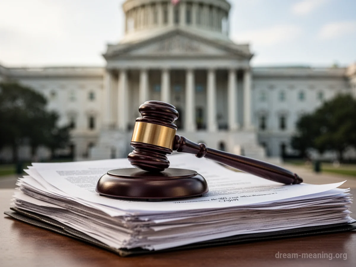 A wooden gavel placed on top of several legal papers.