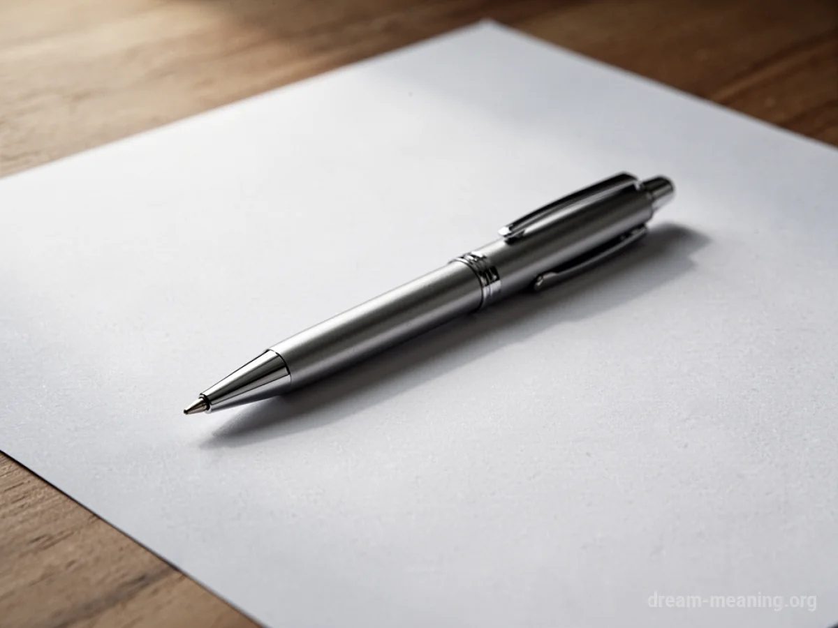 A clean, new pen positioned above blank paper.