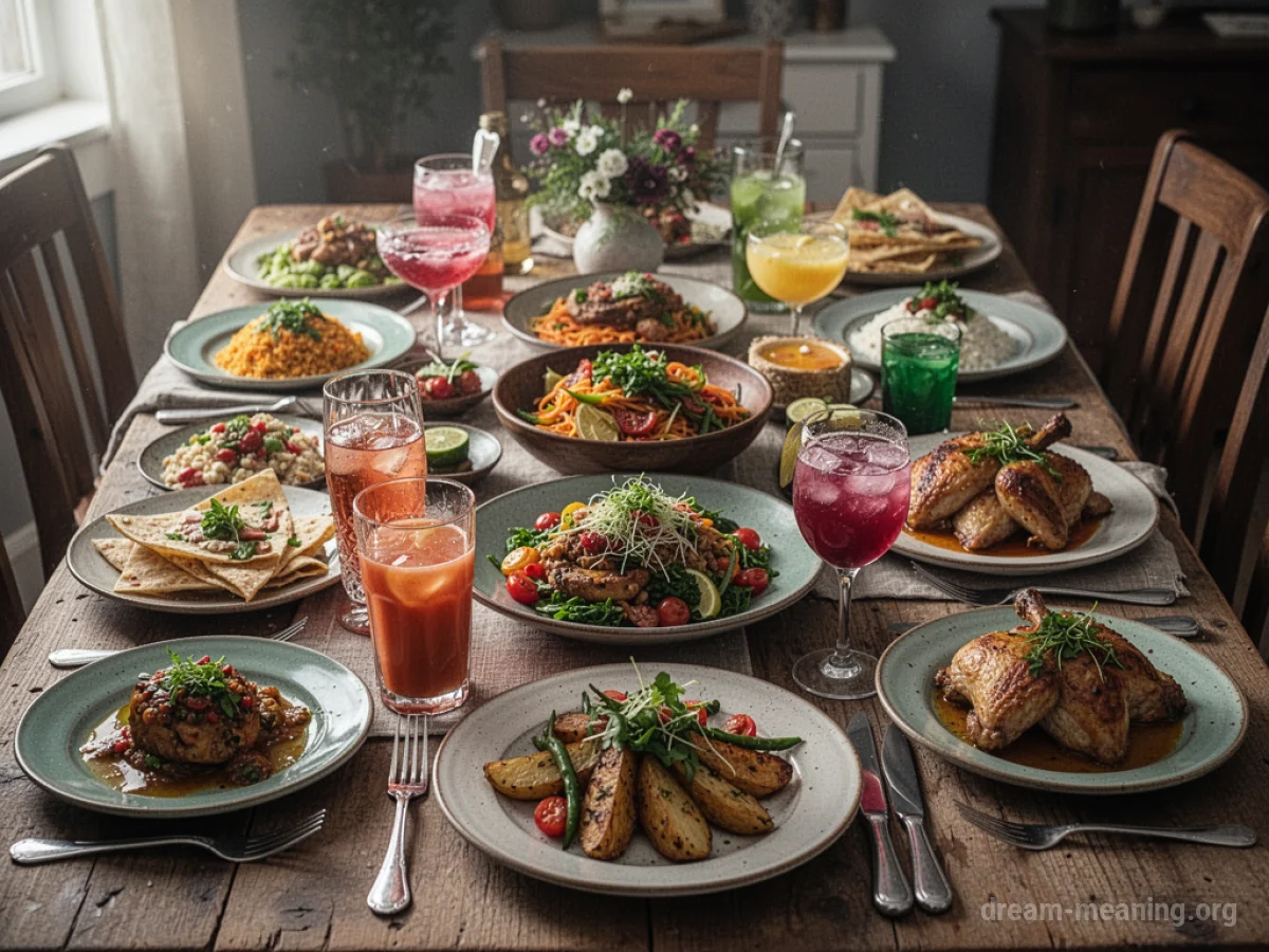 A table filled with various party foods and drinks.