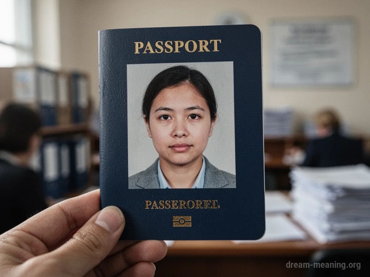 A passport photograph held in a hand.