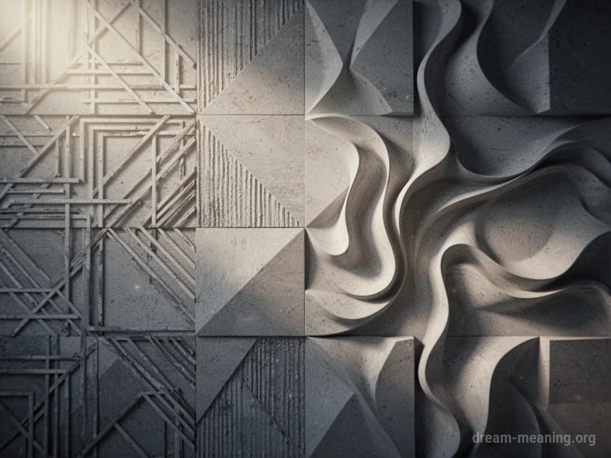 Geometric patterns transforming from static to fluid.