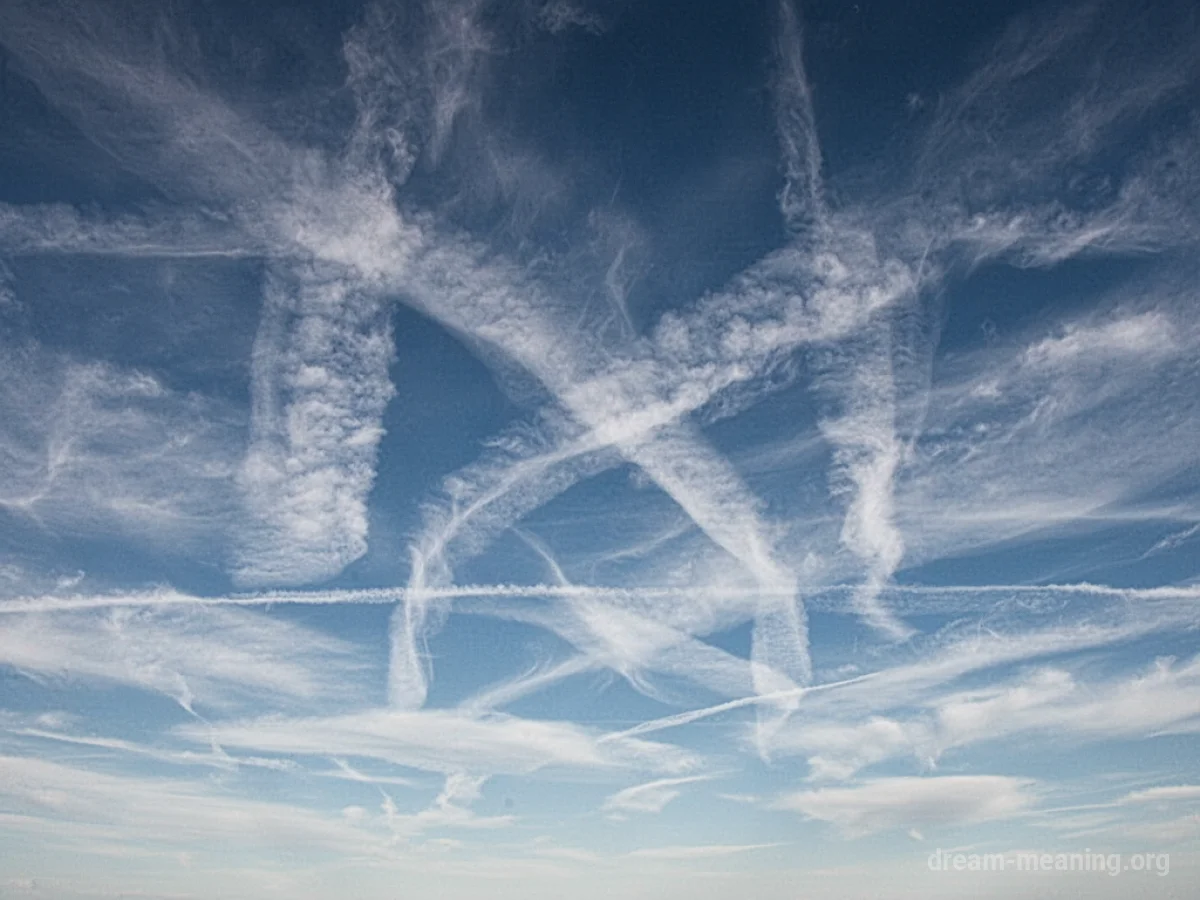 Abstract cloud formations in a blue sky.