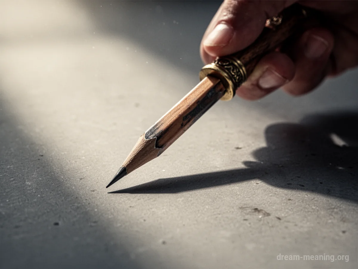 A sharpened pencil held defensively.