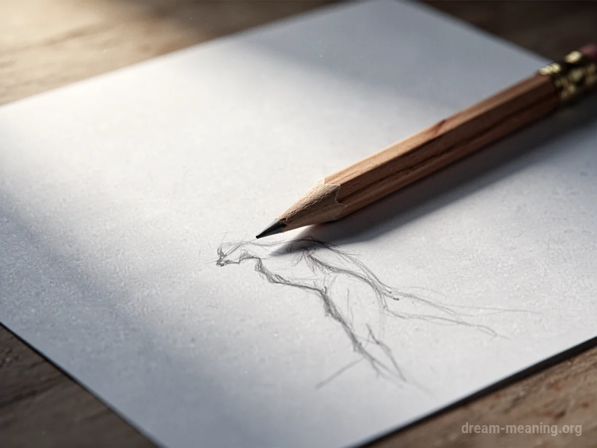 A pencil sketching a line on a paper.
