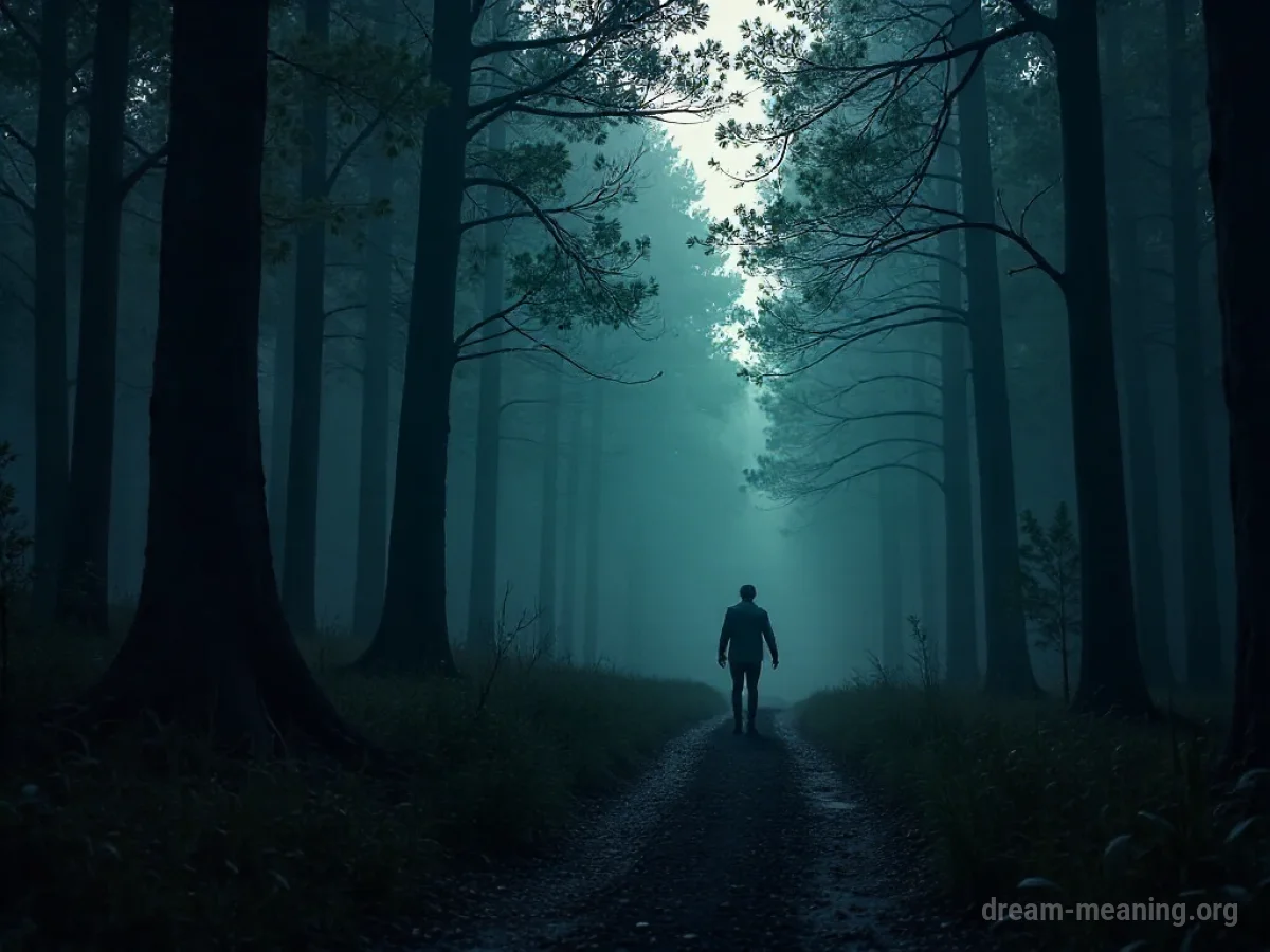 A silhouette of a person reaching out, a small figure running away in the distance.