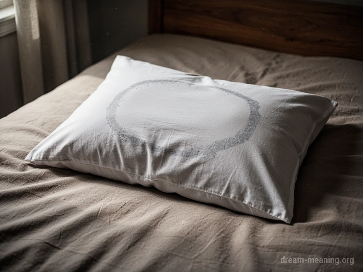 An empty pillowcase on a bed.