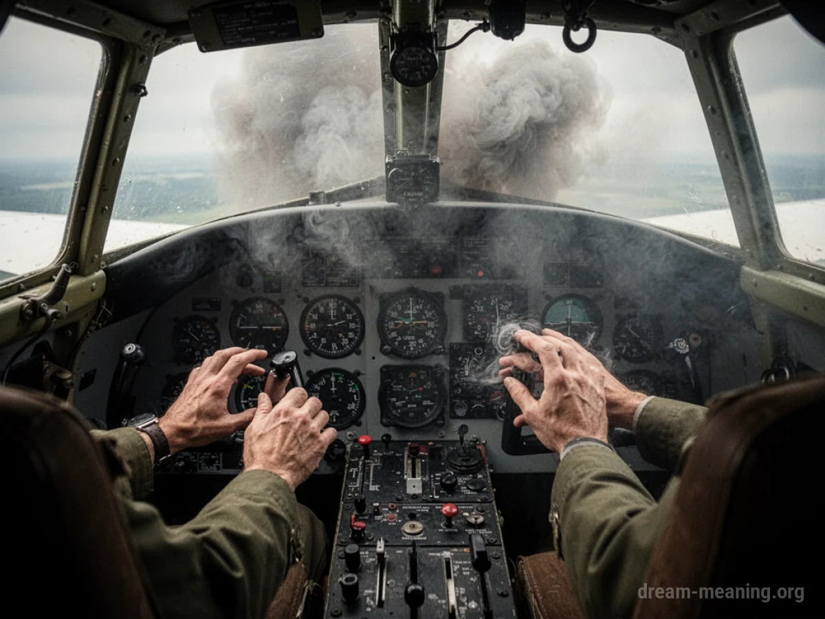 A pilot's hands releasing the steering yoke in an airplane cockpit.