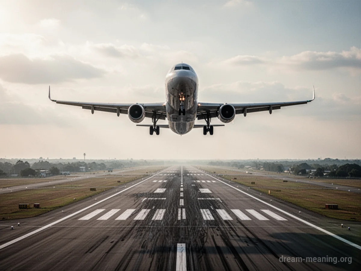 An airplane approaching a runway from the sky.