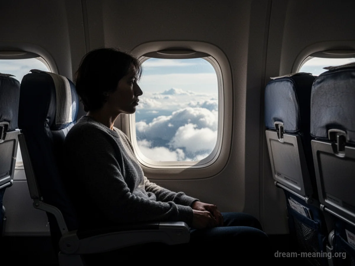 Silhouette of a person in an airplane seat by the window.