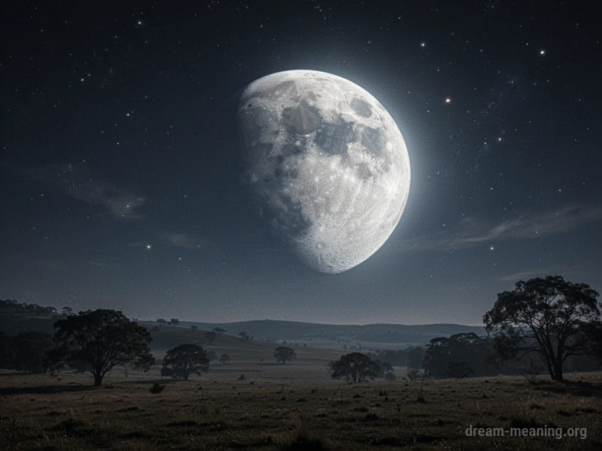 A giant planet is visible in the night sky, positioned where the moon would normally be.
