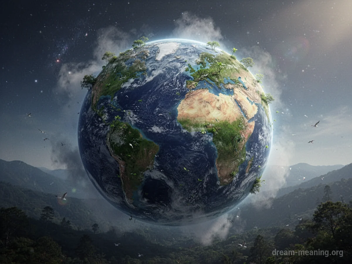 A developing planet shows continents and atmosphere forming.