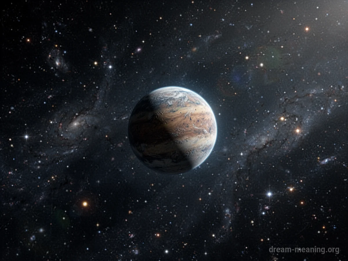 A small planet viewed against a backdrop of stars.