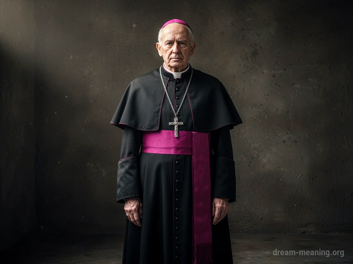 A person in dark papal attire standing.