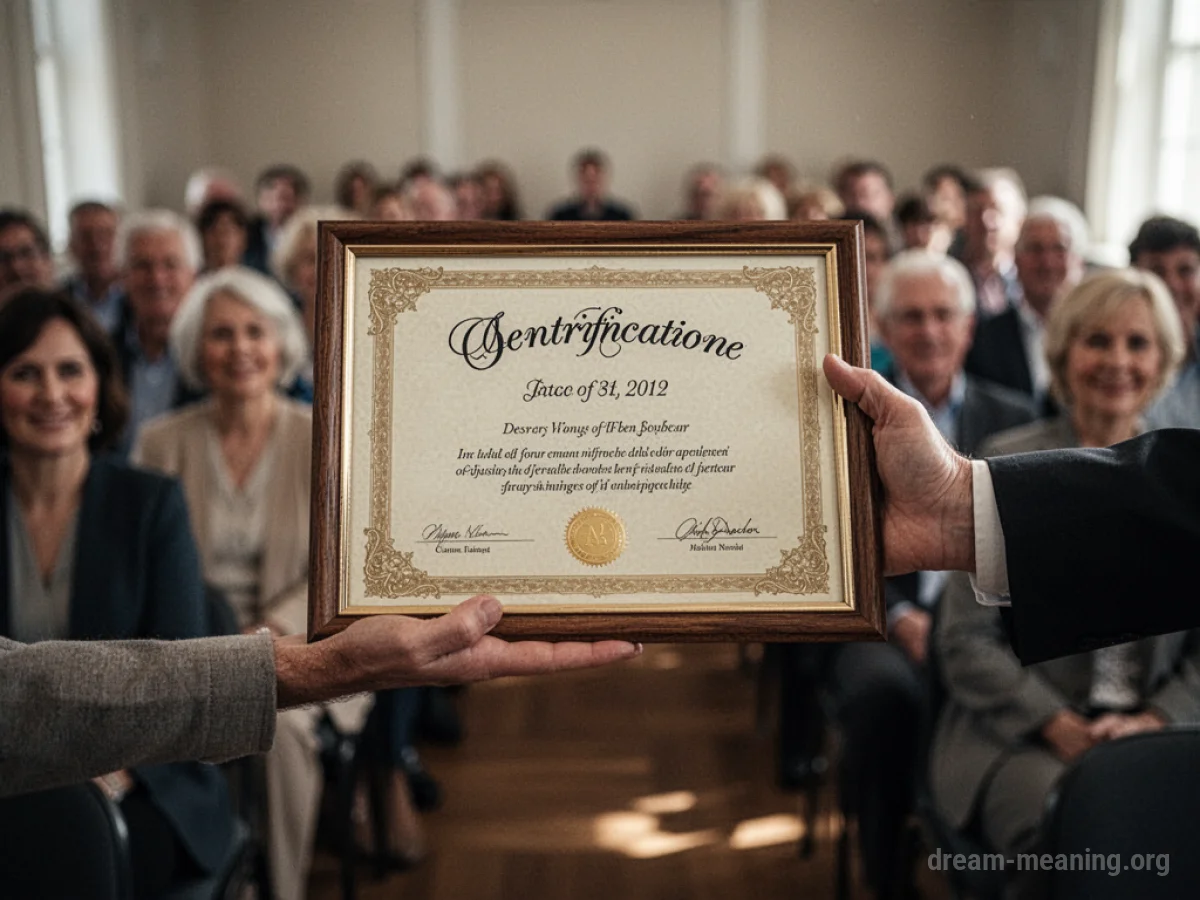 A person receiving an award.