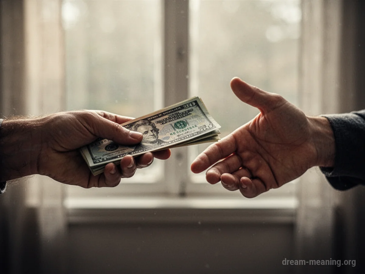 A hand reaching out to give money, met by a recoiling hand.