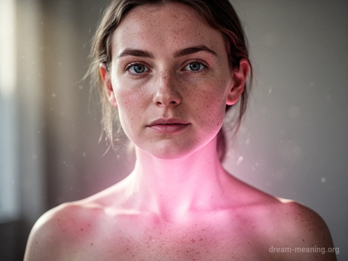 A person's skin transitioning to a pink color.