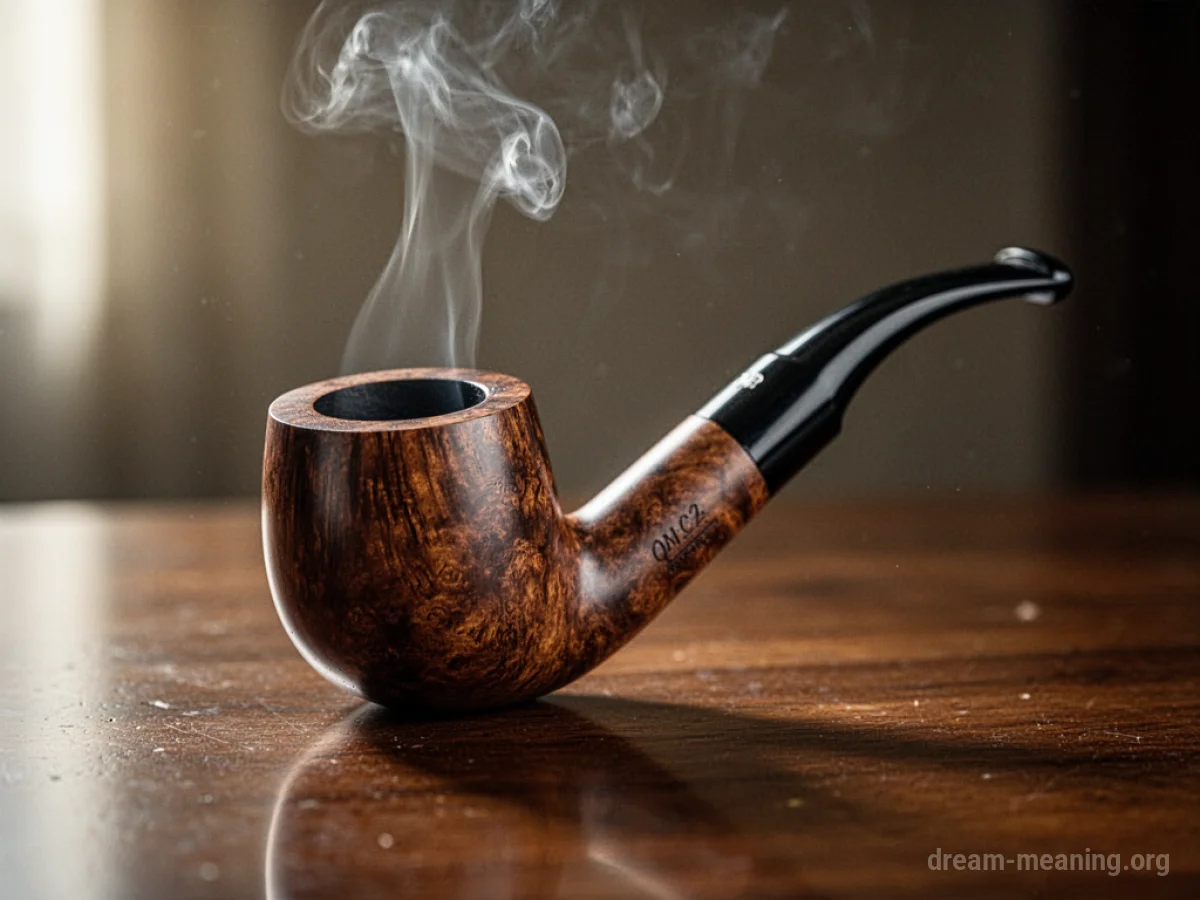 A wooden smoking pipe.