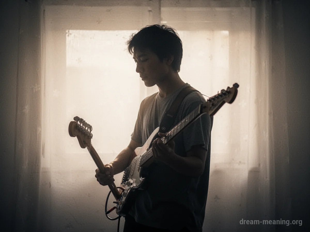 Silhouette of a person engaged in an activity with equipment.