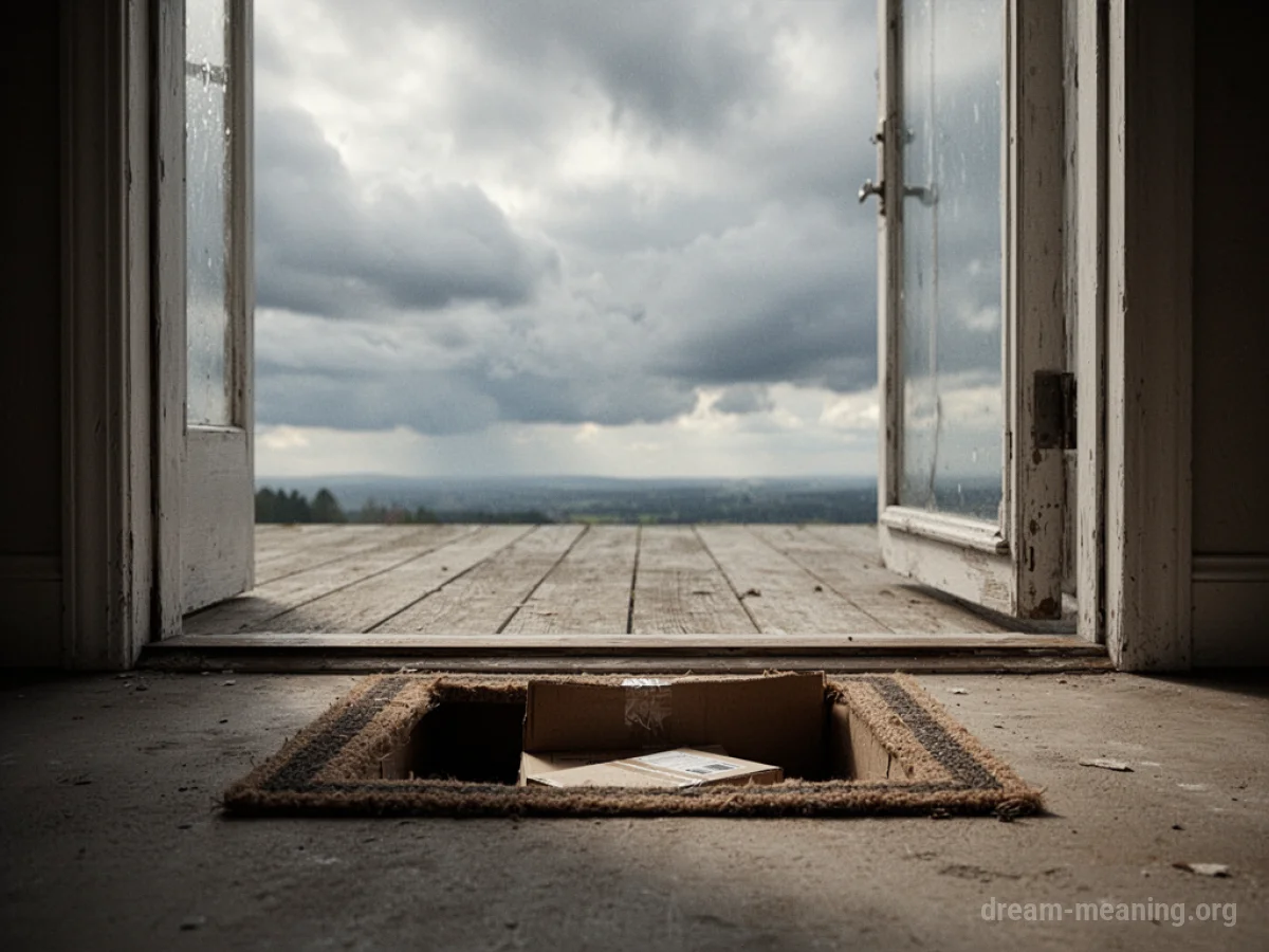 An empty space on a doorstep where a package was expected.