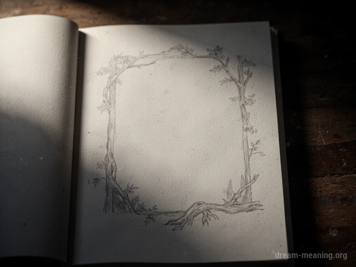 A blank page with a faded, incomplete story outline.