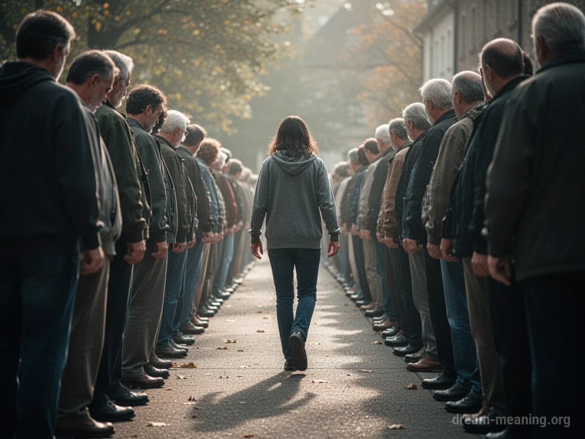 A person moving ahead of others in a line.