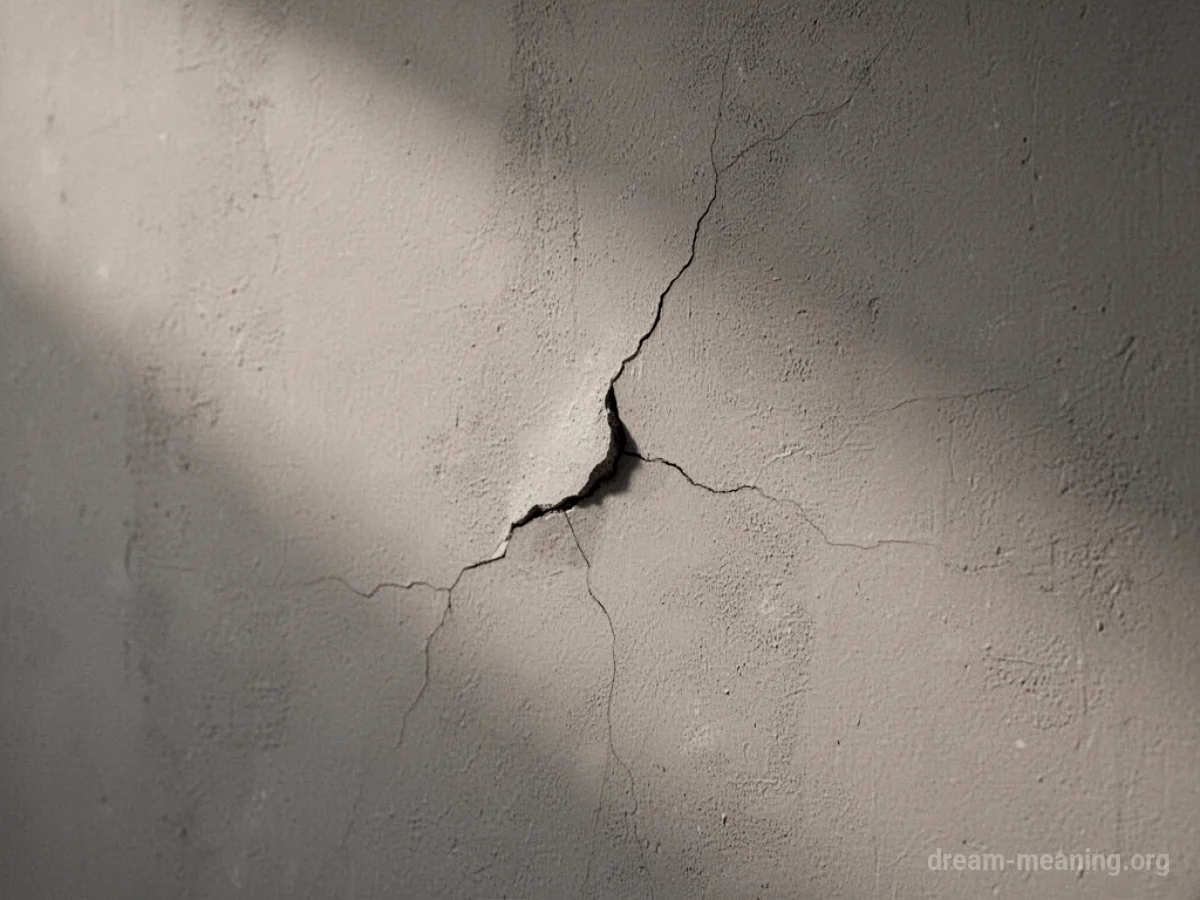 A thin fracture line on a flat surface.