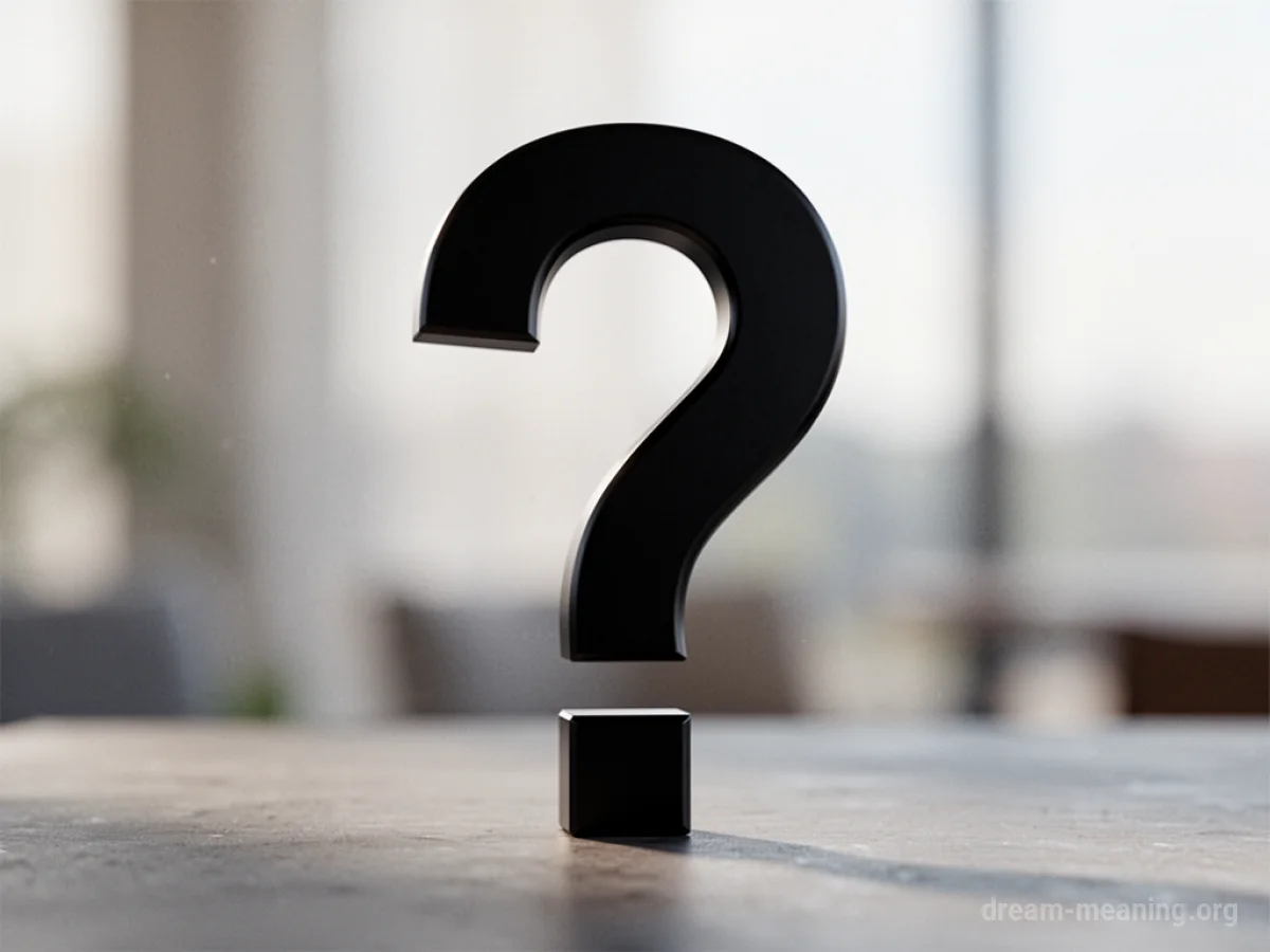 A large, stylized question mark symbol.