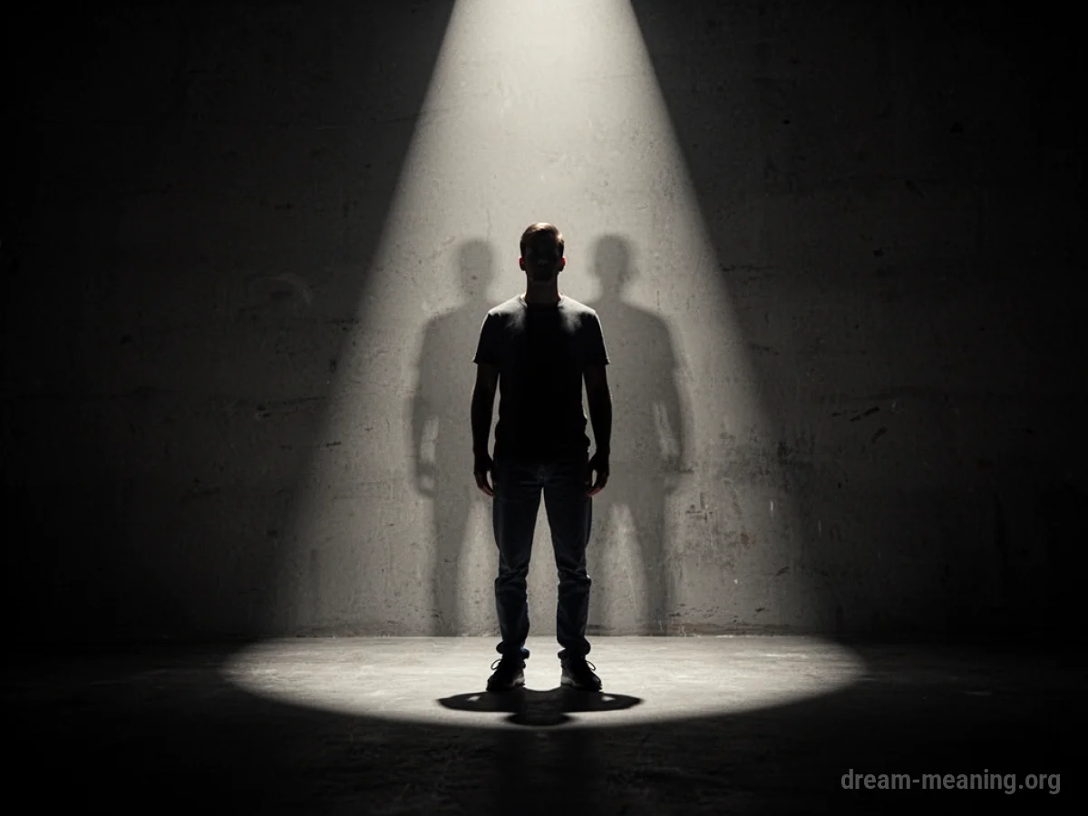 A silhouette of a person in a spotlight.