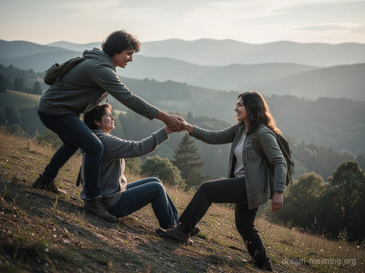 A person offering a hand to another person.