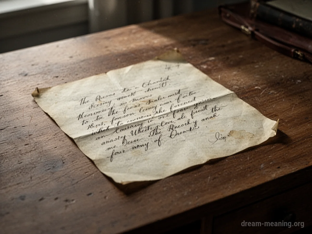 A piece of paper with writing on a desk.