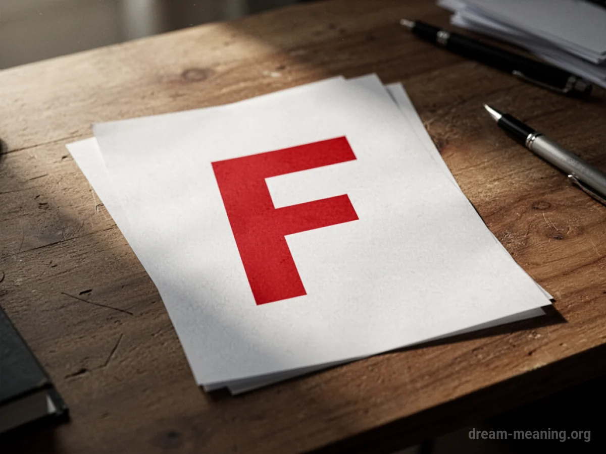 A paper with a red F grade.