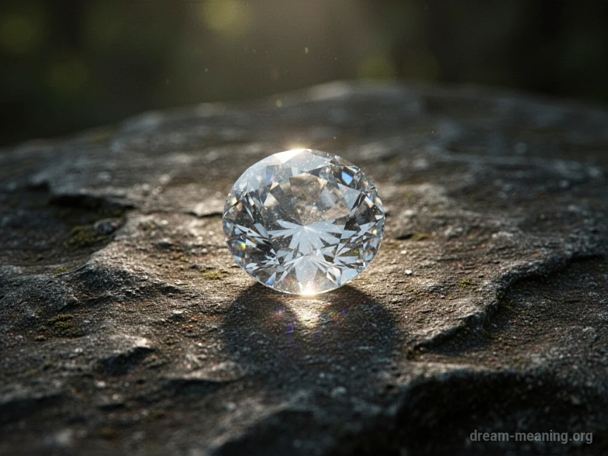 A glowing precious stone lying on a dark, rough rock.