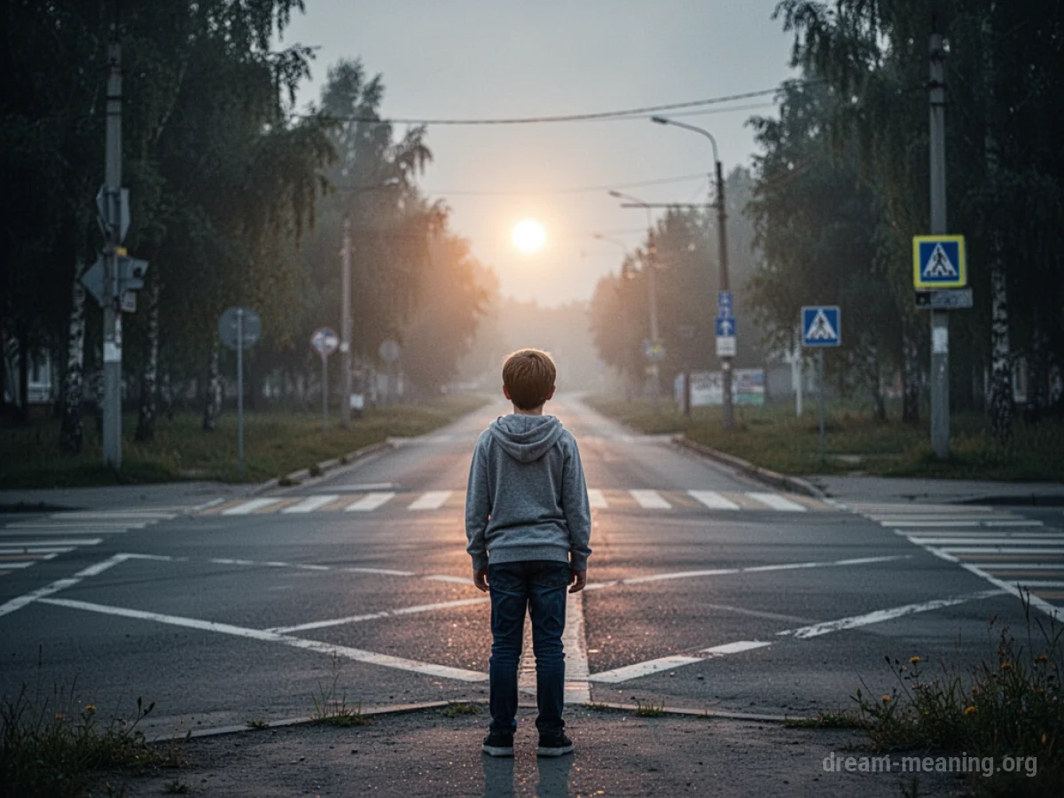 A silhouette of a person at a branching path, with a gentle light ahead.