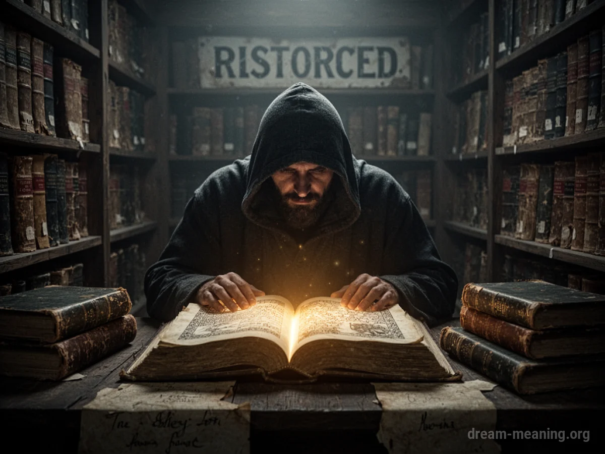 A person reading a book in a dark room.