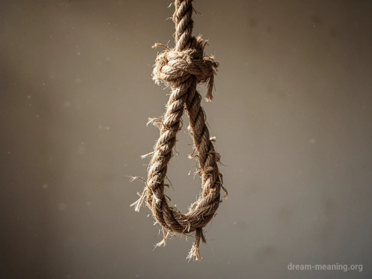 A single frayed rope hanging loosely.