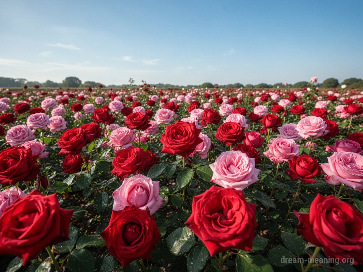 A wide expanse of vibrant, fully bloomed roses.