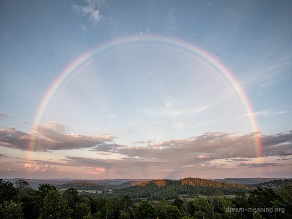 An outline of a rainbow without any visible color.