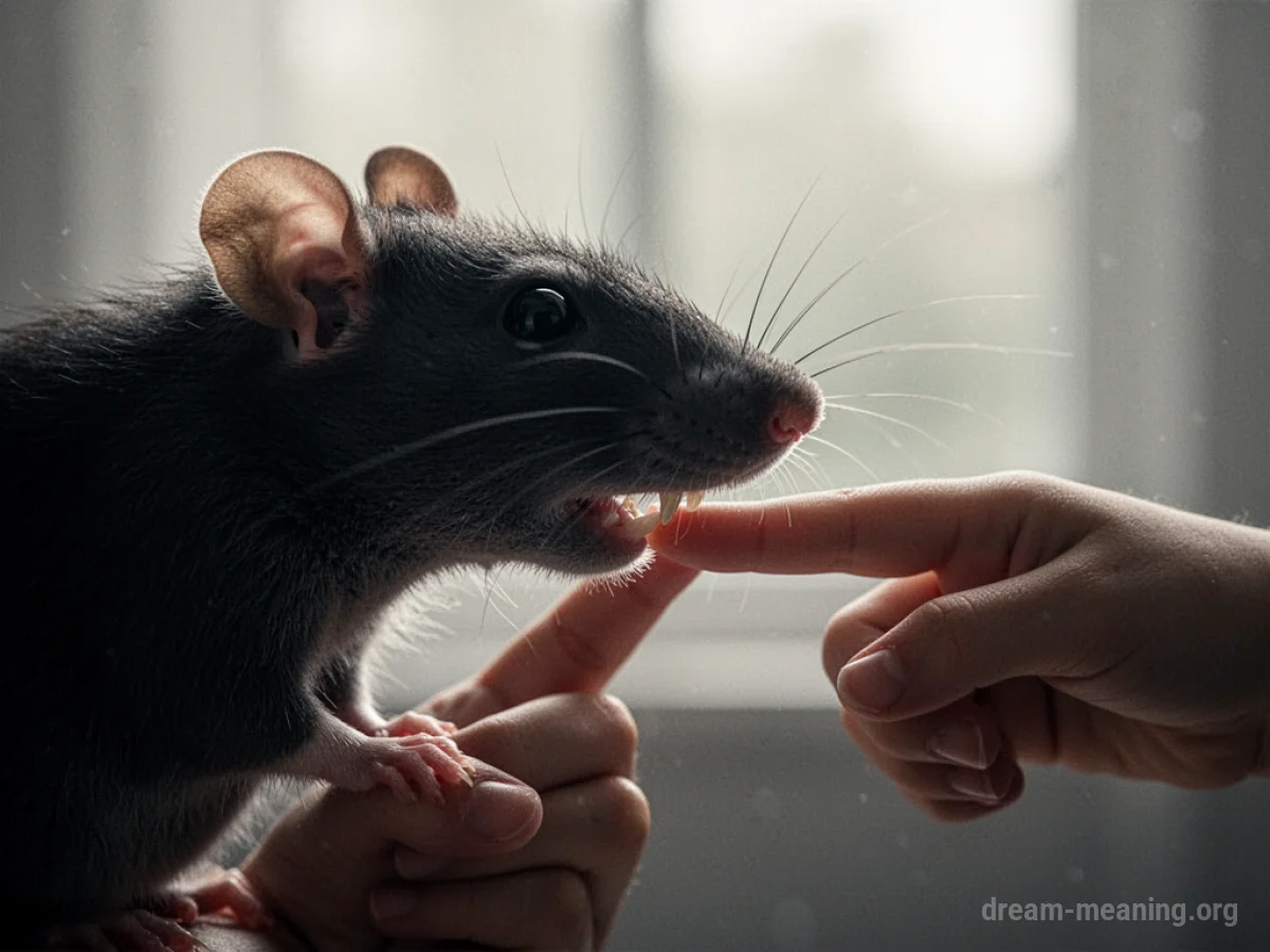 Close-up silhouette of a rat's snout near a finger.