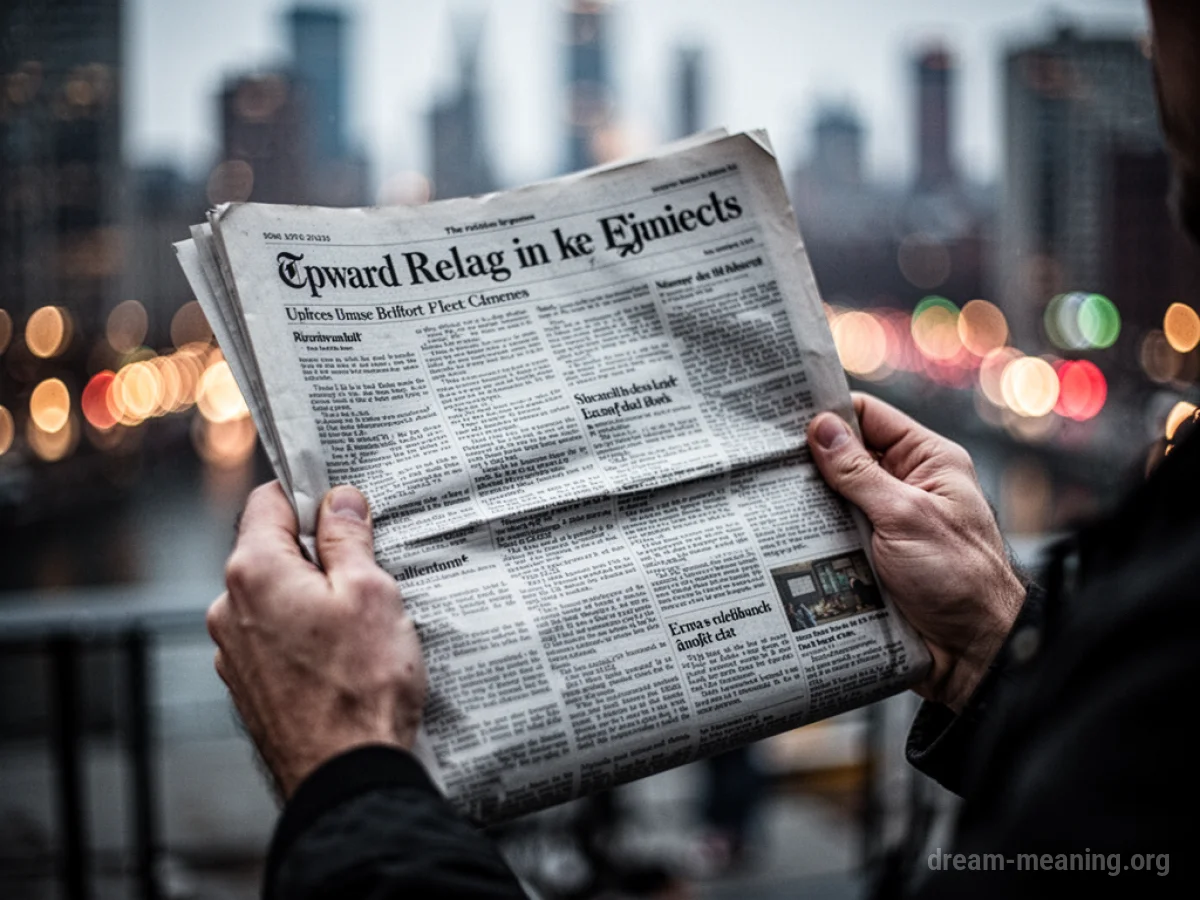 Hands holding an open newspaper with text visible.