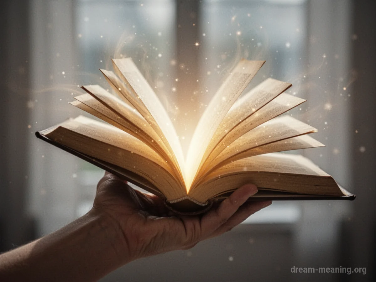 An open book with light radiating from its pages.