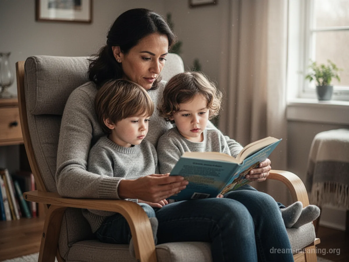 A parent reading a book to a child.